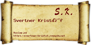 Svertner Kristóf névjegykártya
