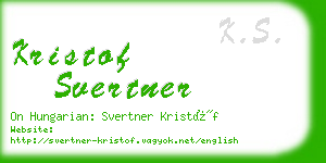 kristof svertner business card